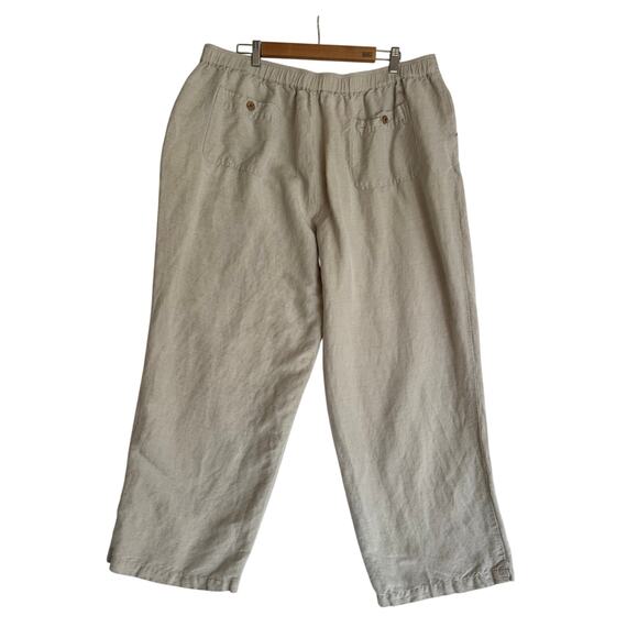 Havana Shirt Co. Men’s XXL Linen Blend Drawstring Pants Tan Relaxed Fit Casual - Picture 5 of 11